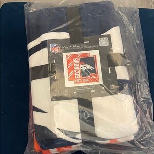 NFL Denver Broncos Super Plush Blanket - Navy, White, and Orange